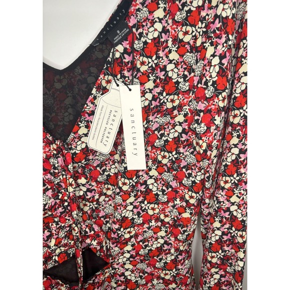 Sanctuary $149 NWT Floral Print Chiffon Halter Neck Cut-Out Midi Dress Size 8 - Picture 2 of 4